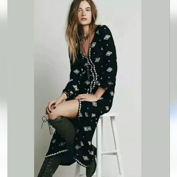 Free People Lily of the Valley Gauze Gothcore Dress - Picture 16 of 16